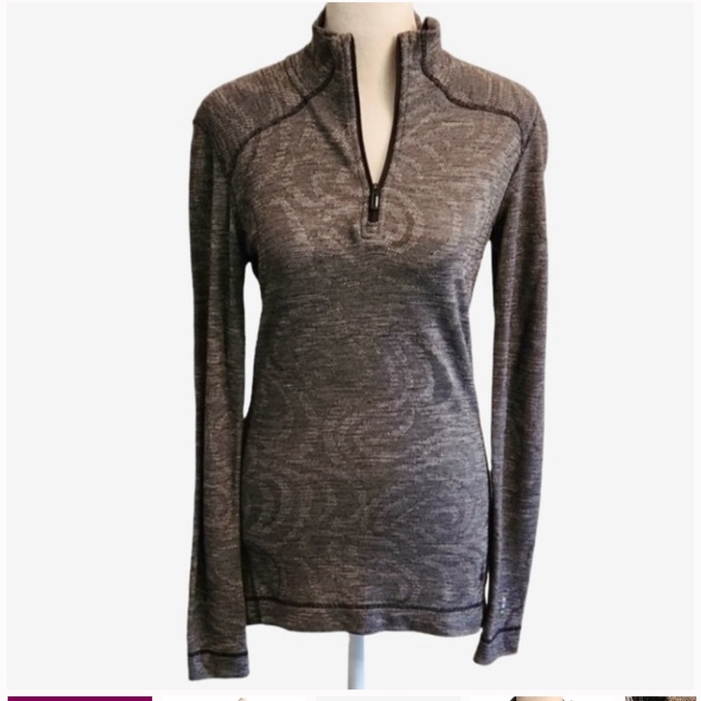 Smartwool 250 Merino Wool 1/4 Zip Base Layer Sweater Gray Long Sleeve Size Small